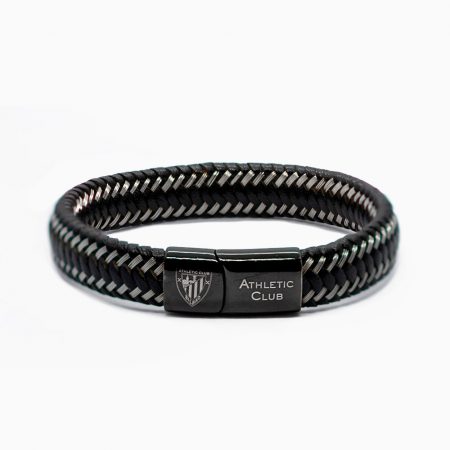 Pulsera de Cuero Trenzado, Cierre de Acero Inoxidable