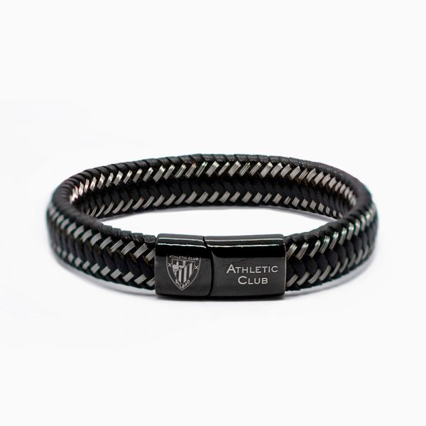 Pulsera de Cuero Trenzado, Cierre de Acero Inoxidable