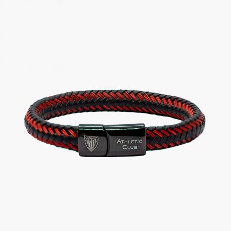 Pulsera de Cuero Trenzado, Cierre de Acero Cromado