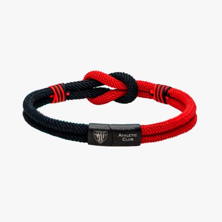 Pulsera de Nailon roja y negra. Cierre de seguridad