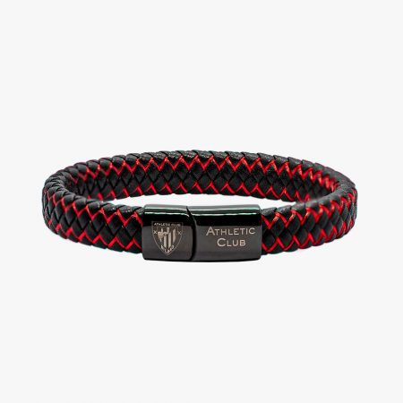 Pulsera de Cuero Trenzado, Cierre de Acero Cromado