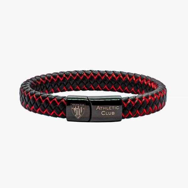 Pulsera de Cuero Trenzado, Cierre de Acero Cromado
