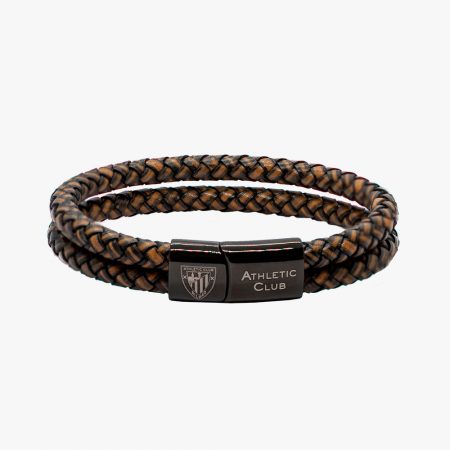 Pulsera de Cuero Trenzado marrón, Cierre de seguridad