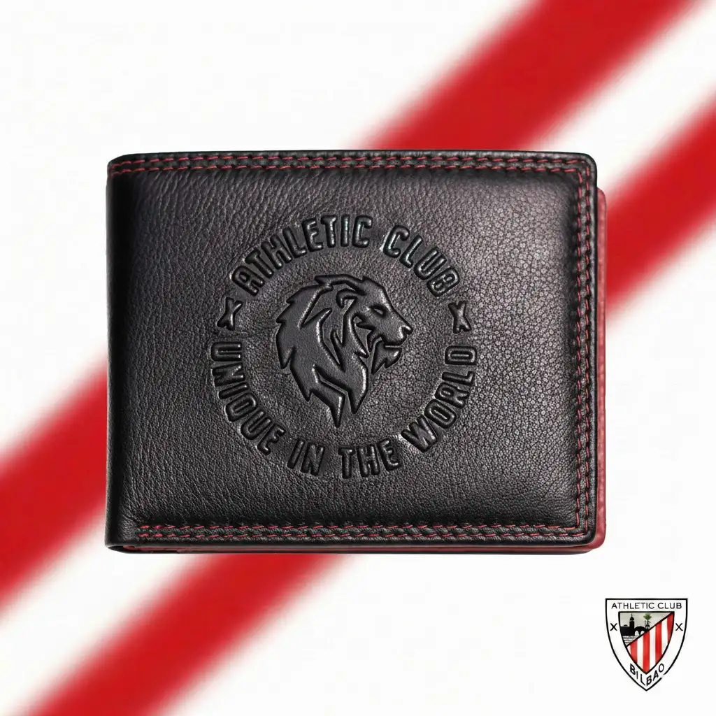 Billetera Americana con Monedero, Diseño Unique in The World Athletic Club Bilbao