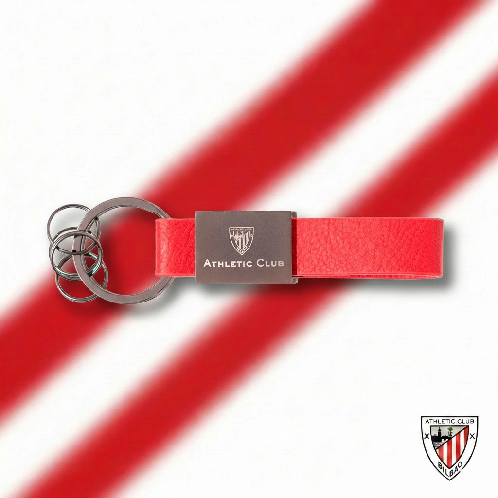 Llavero rojo de piel Athletic Club Bilbao