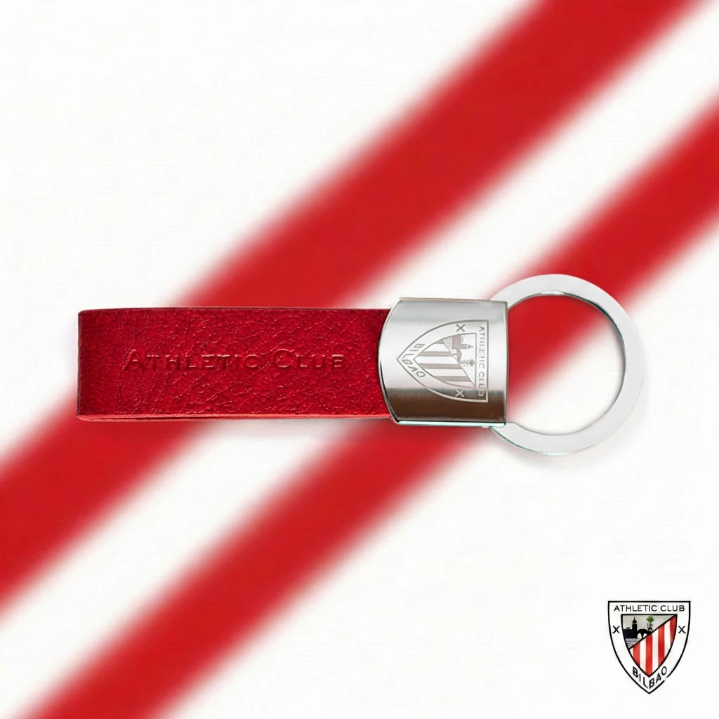 Llavero rojo de piel Athletic Club Bilbao