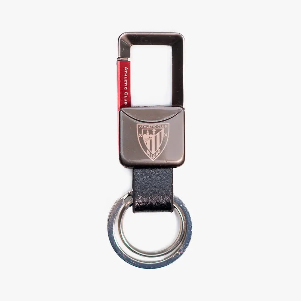 Llavero mosquetón acero y piel Athletic Club Bilbao - Imagen 2