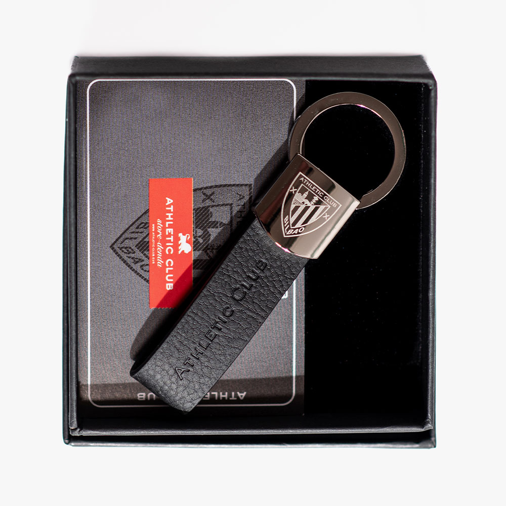 Llavero negro de piel - Imagen 2