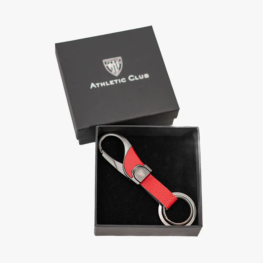 Llavero rojo de piel mosquetón Athletic Club Bilbao - Imagen 4