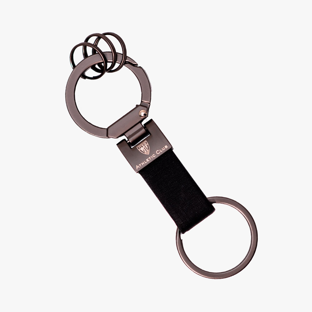 Llavero negro de piel