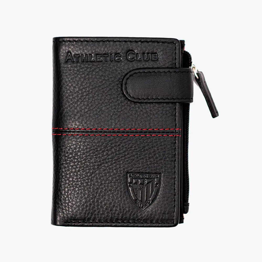 Tarjetero Monedero de Piel, Diseño Nombre y Escudo Athletic Club Bilbao - Imagen 2