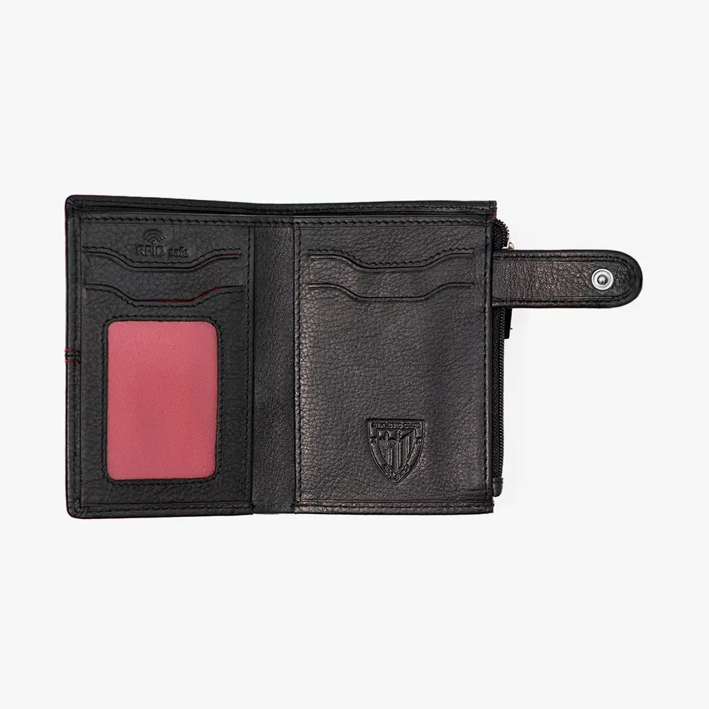 Tarjetero Monedero de Piel, Diseño Nombre y Escudo Athletic Club Bilbao - Imagen 4