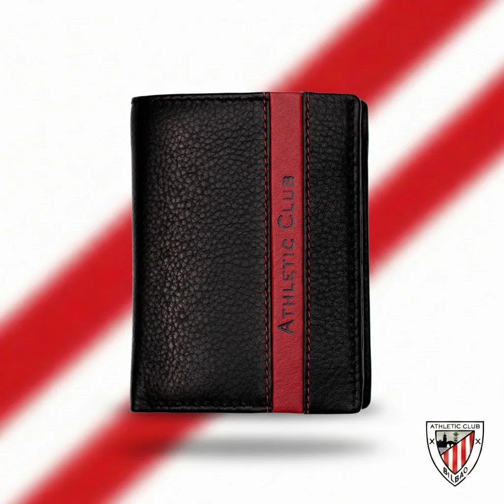 Billetera con Monedero, Diseño Franja Roja Athletic Club Bilbao