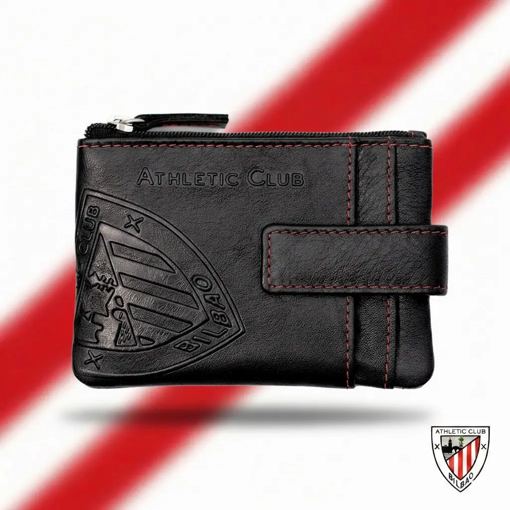 Monedero Tarjetero de Piel, Diseño Escudo Athletic Club Bilbao