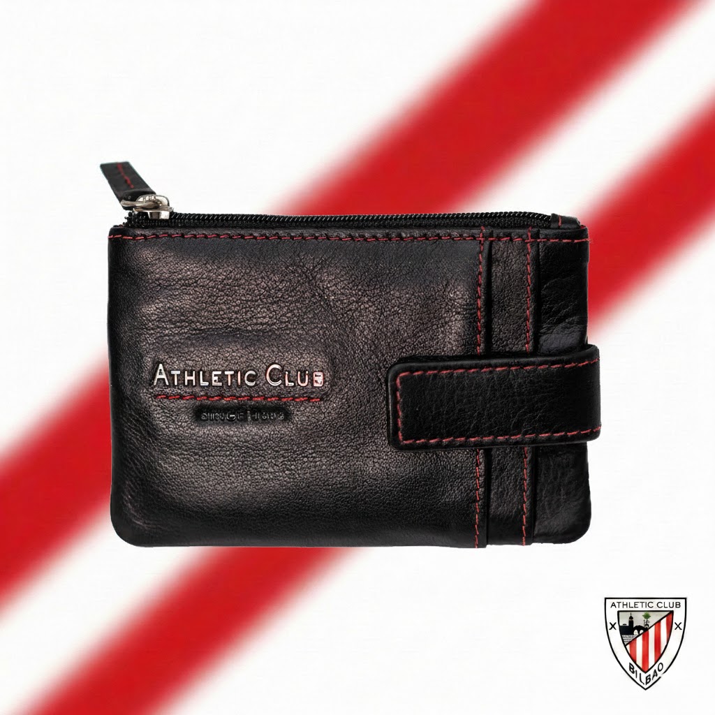 Monedero Tarjetero de Piel, Diseño Letras Metálicas Athletic Club Bilbao