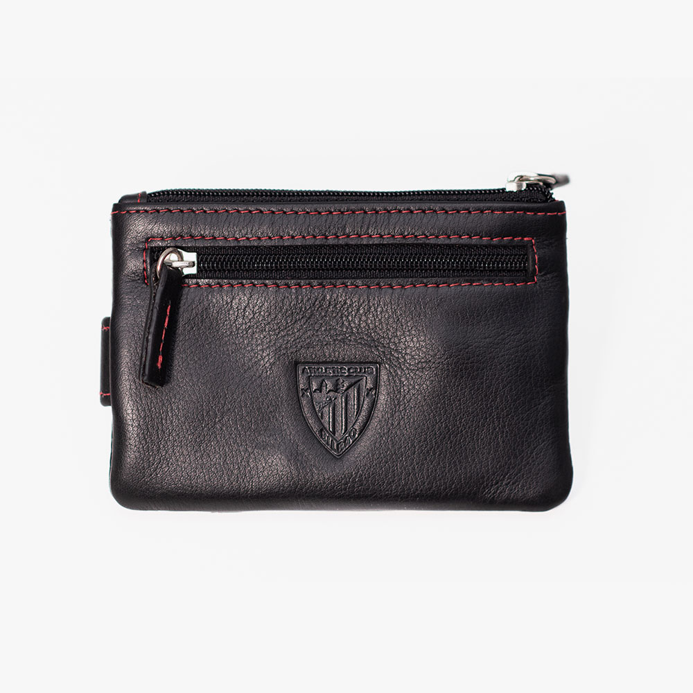 Monedero Tarjetero de Piel, Diseño Franja Roja - Imagen 2