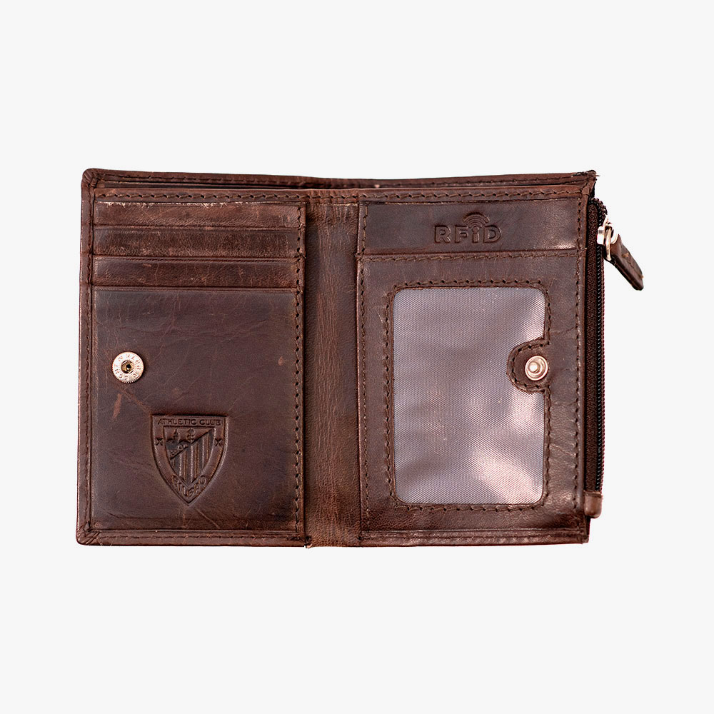 Tarjetero con Monedero Piel Marrón, Diseño AC Athletic Club Bilbao - Imagen 4