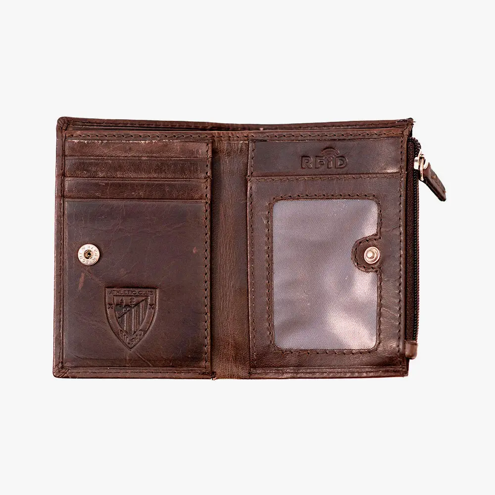 Tarjetero con Monedero Piel Marrón, Diseño AC Athletic Club Bilbao - Imagen 4
