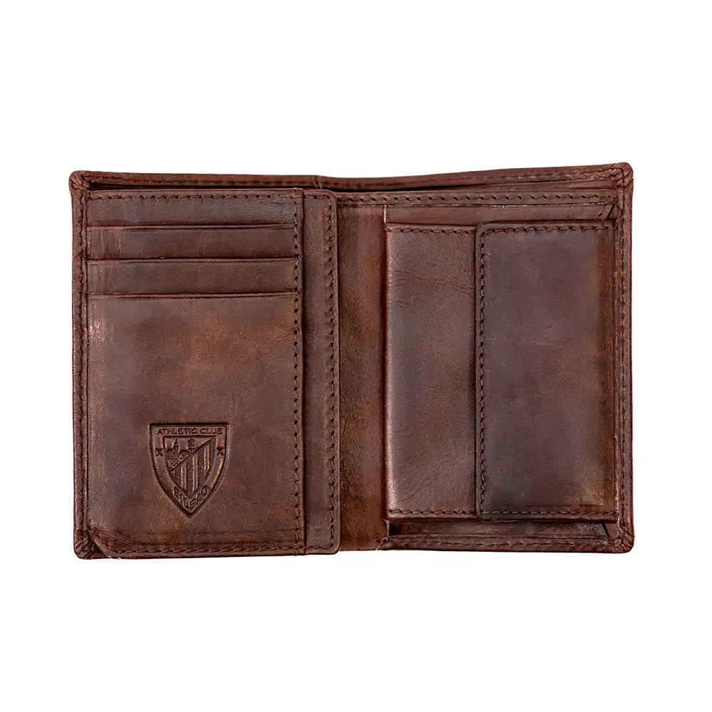 Billetera Clásica con monedero de Piel Marrón, Diseño AC, Athletic Club Bilbao - Imagen 4