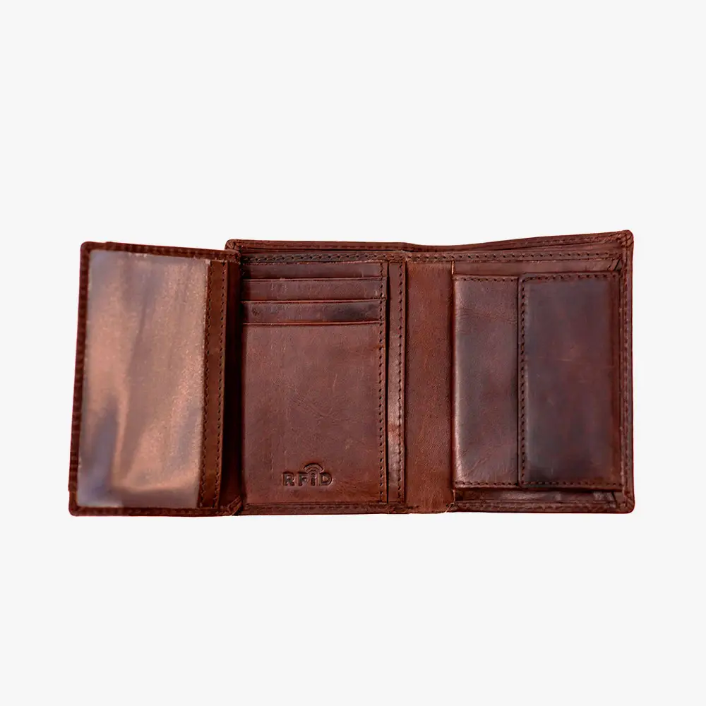 Billetera Clásica con monedero de Piel Marrón, Diseño AC, Athletic Club Bilbao - Imagen 5