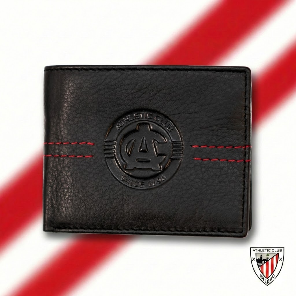 Billetera Americana de Piel, Diseño AC, Athletic Club Bilbao