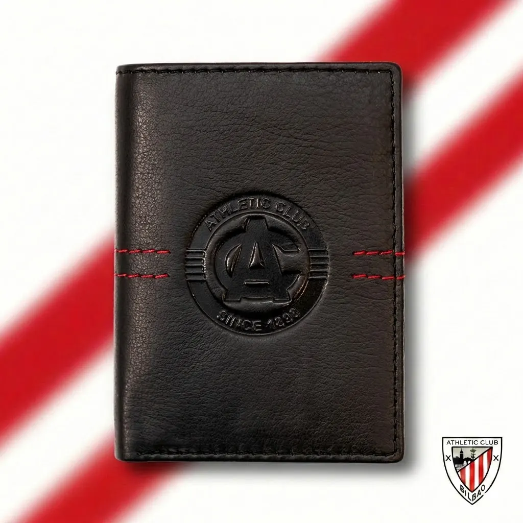Billetera Clásica de Piel, Diseño AC, Athletic Club Bilbao
