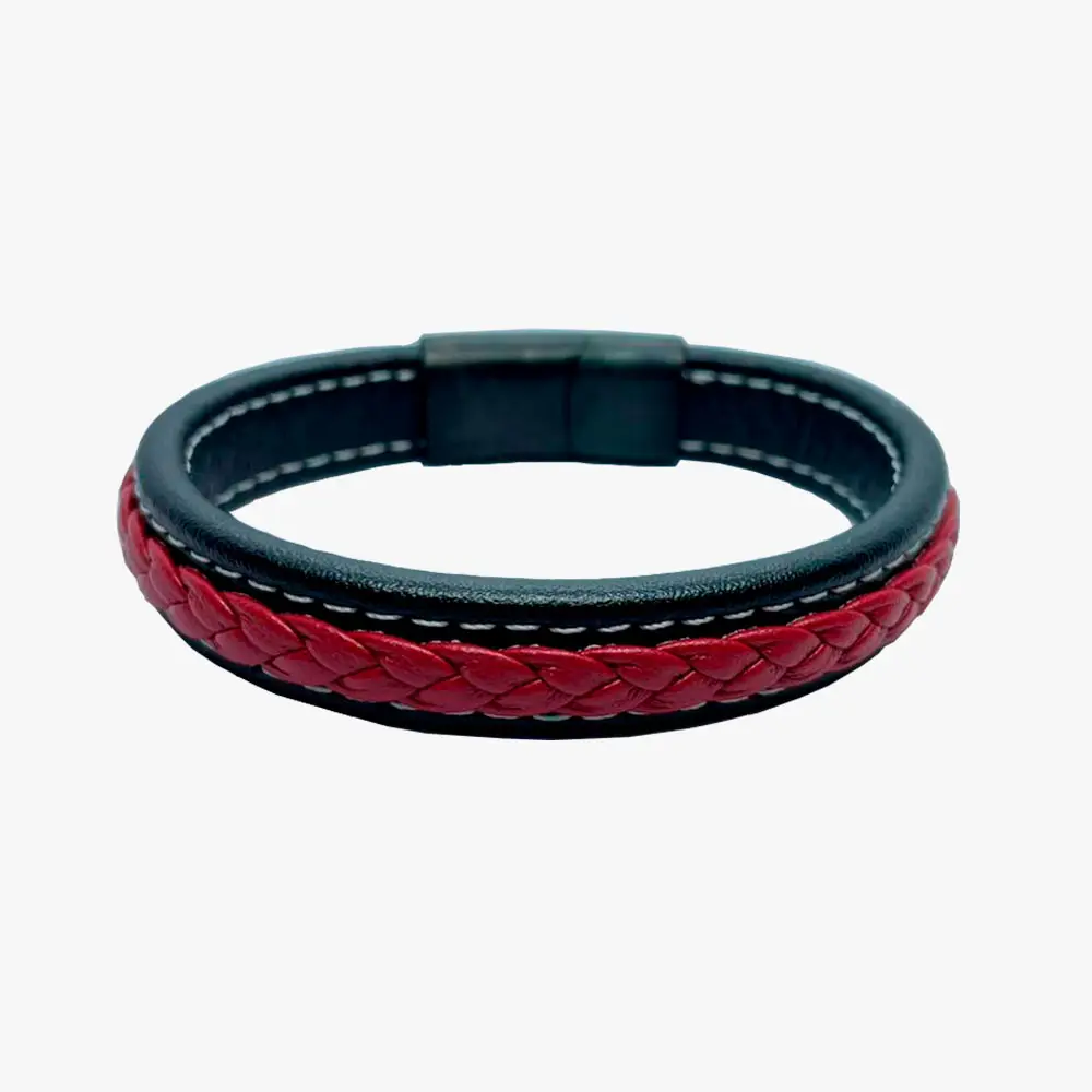 Pulsera de Piel Trenzada Roja Athletic Club Bilbao - Imagen 2