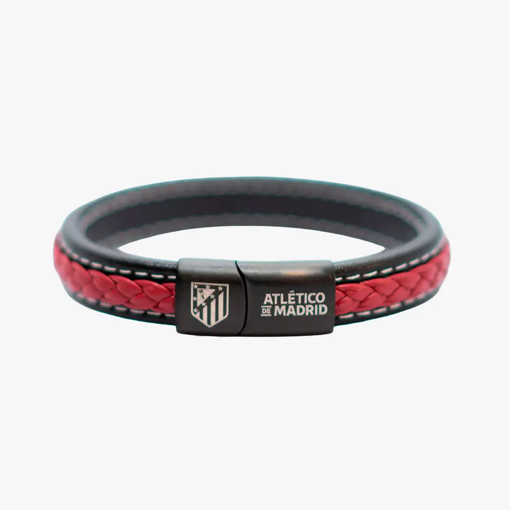 Pulsera de Piel Trenzada Roja, Atlético de Madrid - Imagen 2