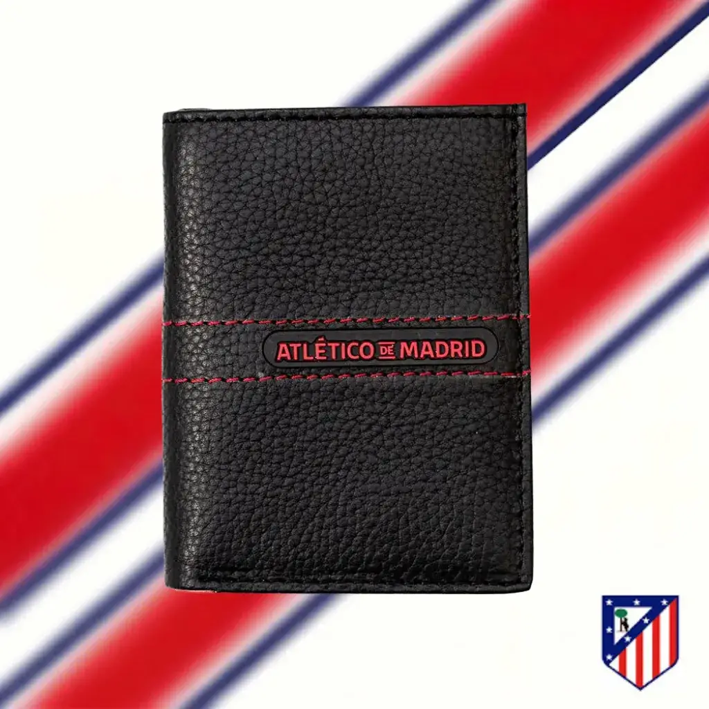 Billetera, Diseño logo engomado Atlético de Madrid