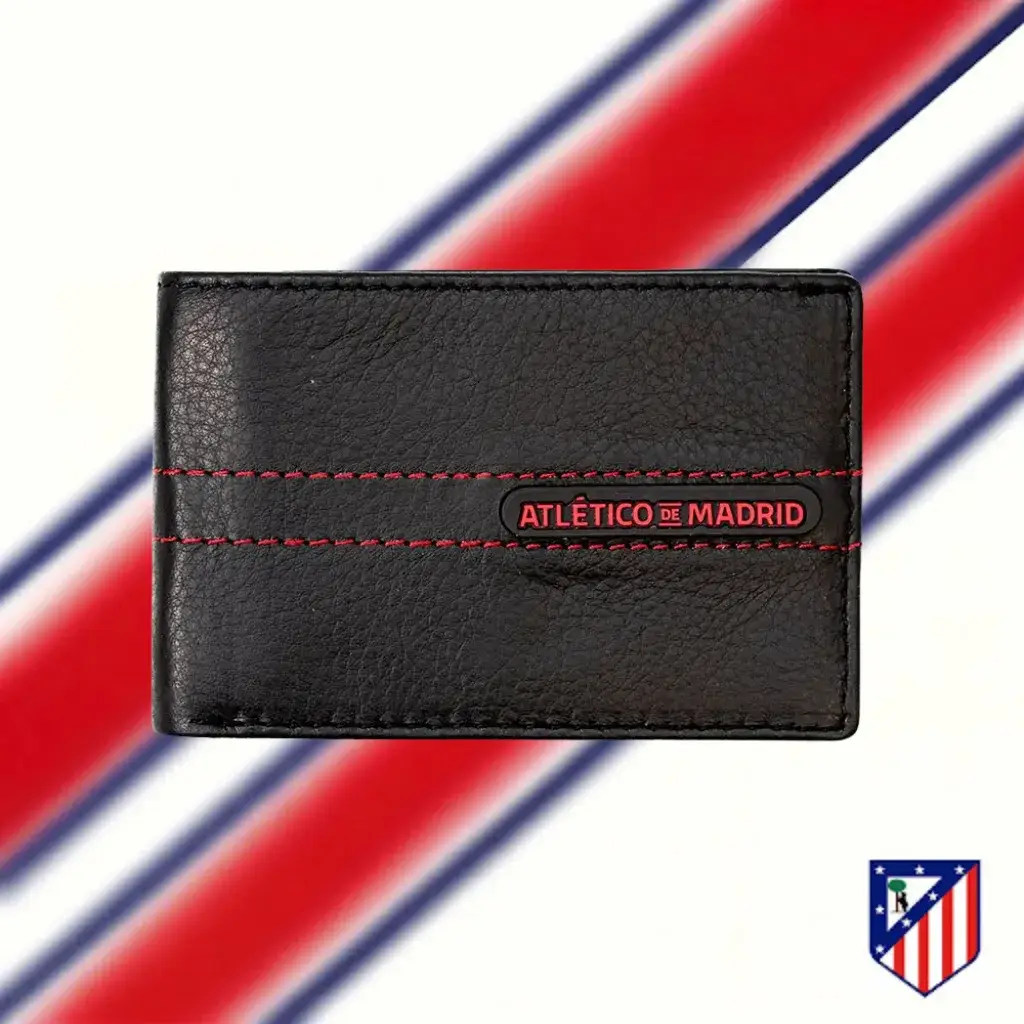 Billetera americana, Diseño logo engomado Atlético de Madrid