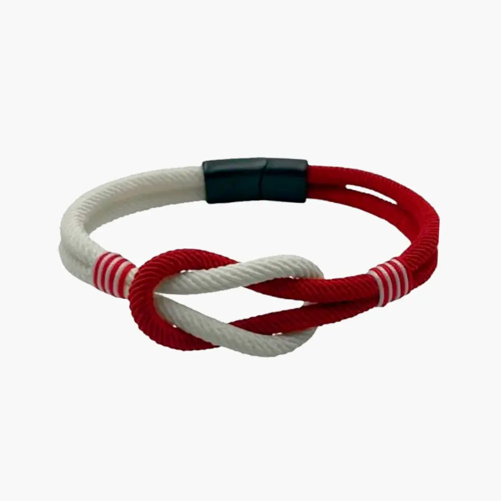 Pulsera de Nailon roja y blanca. Cierre de seguridad, Atlético de Madrid - Imagen 3
