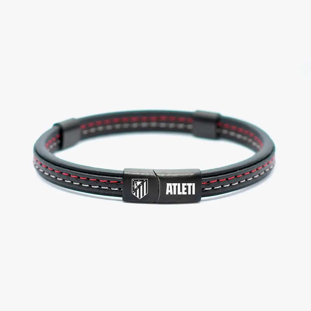 Pulsera de Piel con pespunte rojo y blanco, Atlético de Madrid - Imagen 2