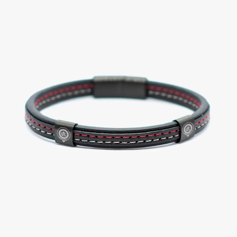 Pulsera de Piel con pespunte rojo y blanco, Atlético de Madrid